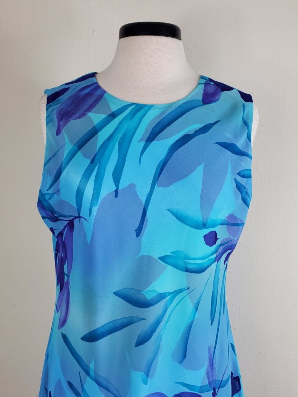 Jessica Howard Women's Blue & Purple Floral Chiffon Sleeveless Sundress Size 16